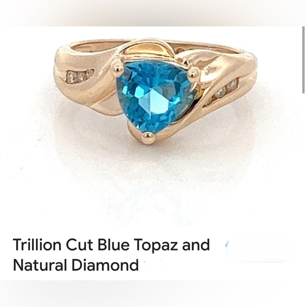 10 karat blue topaz and yellow gold size 8